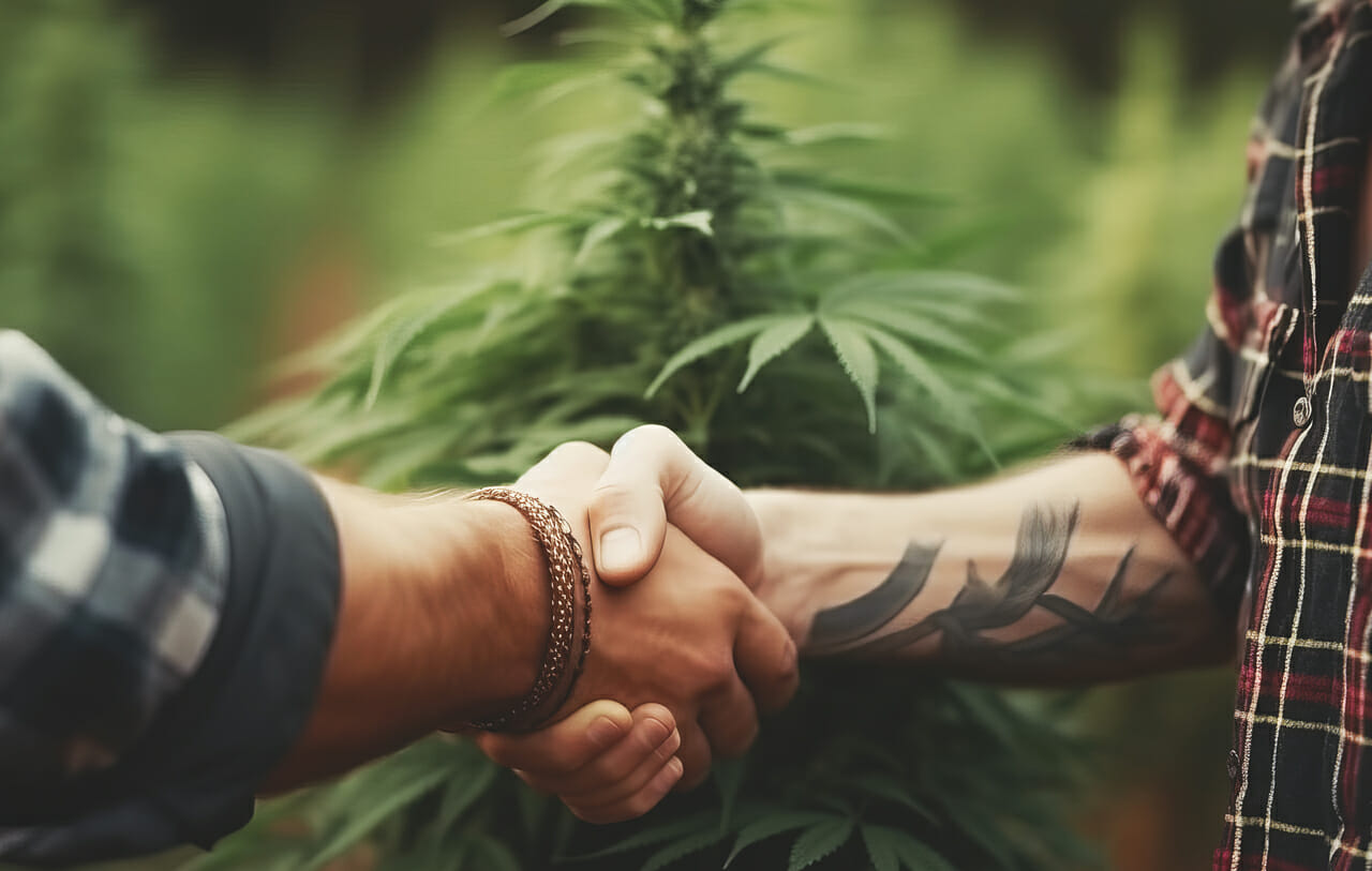 Farmers shaking hands