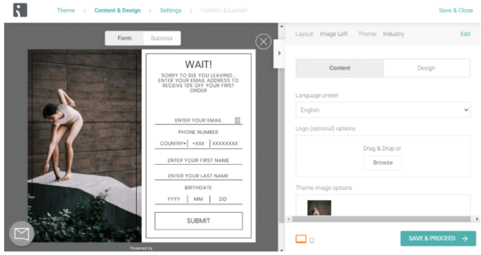 Screenshot from Omnisend showing how to build targeting pop-ups to capture emails | 4 eCommerce Marketing Tips