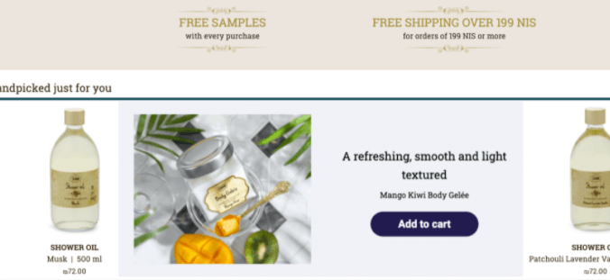 Example of an eCommerce page